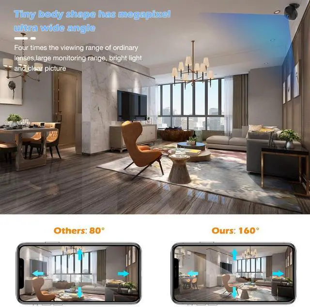 Alt view image 4 of 6 - Mini Spy Camera 1080p Hidden Camera,Wireless WiFi Small USB Hidden Camera with Audio Night Vision and Motion Activated Indoor Use Security Cameras Surveillance Cam for Car Home Office (Coal-Black)