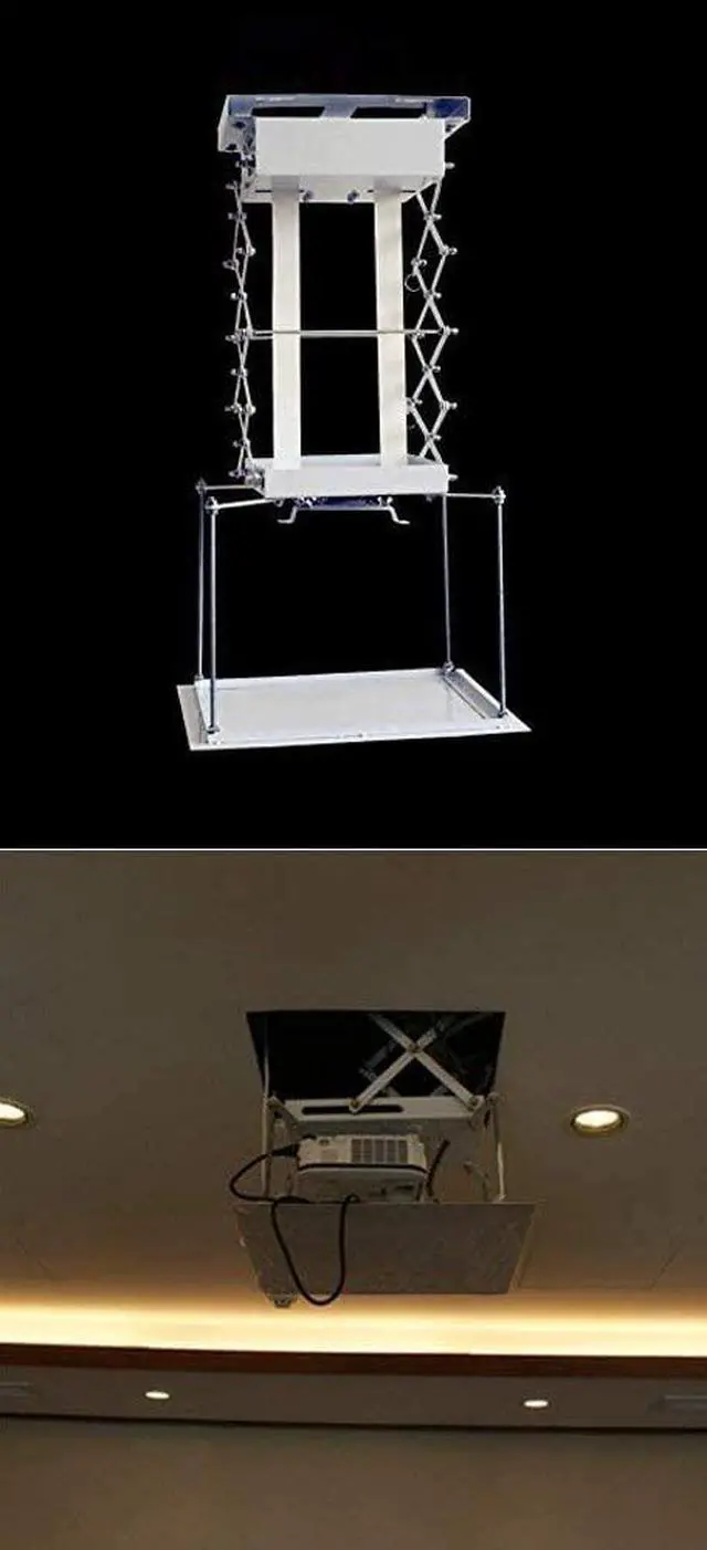 Alt view image 7 of 7 - INTBUYING Electric Hidden Projector Bracket Motorized Lift Ceiling Projector Mount Hanger Lift with Remote Control 39inch Range