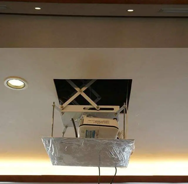 Alt view image 6 of 7 - INTBUYING Electric Hidden Projector Bracket Motorized Lift Ceiling Projector Mount Hanger Lift with Remote Control 39inch Range