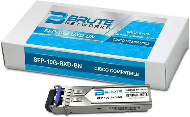 Alt view image 2 of 3 - Brute Networks SFP-10G-BX-D-BN - 10GBASE-BX-U 10Km Bi-Directional 1330nmTx/1270nmRx SFP+(Compatible with OEM PN# SFP-10G-BX-D)