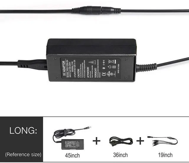 Alt view image 4 of 6 - 12V 5A AC to DC Power Adapter, UL Listed, 60W 100-220V to 12 Volt 5 Amp Transformer for Security Camera System, Flexible LED Tape Strip Light, 3 Foot Cord