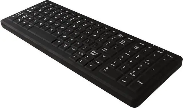 Alt view image 2 of 4 - TG3 ELECTRONICS INC KBA-CK103S-BNUW-US CLEANABLE SEALED BLACK KEYBOARD; 103 KEY W/ WHITE BACKLIGHTING. WITHSTANDS HOSP