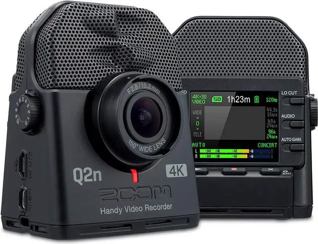 Alt view image 2 of 6 - Zoom Q2n-4K Handy Video Recorder, 4K/30P Ultra High Definition Video, Compact Size, Stereo Microphones, Wide Angle Lens, for Recording Music, Video, YouTube Videos, Livestreaming