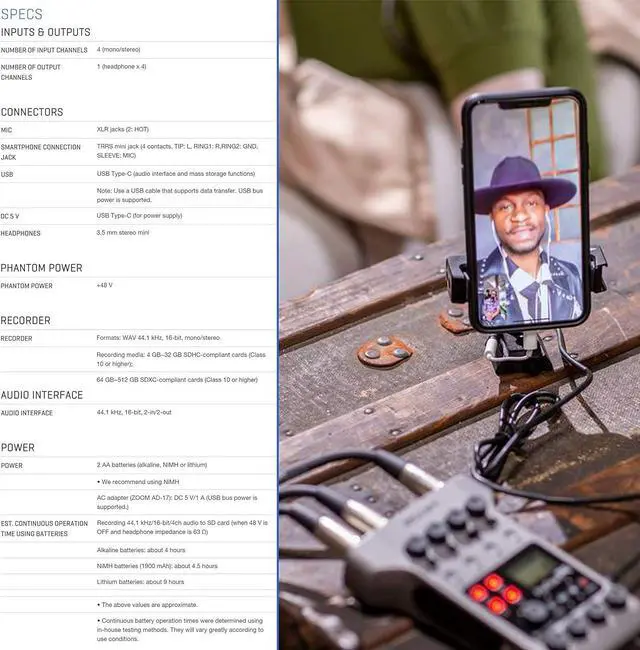 Alt view image 5 of 7 - PodTrak P4 Portable Multitrack Podcast Recorder + 64GB Ultra SDXC Memory Card + 4X AA Batteries & Charger + Cleaning Cloth  Ultimate Podcasting Bundle