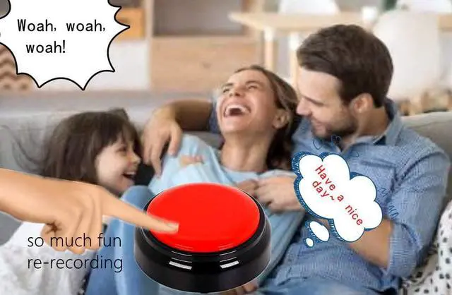 Alt view image 5 of 5 - Voice Recording Button Easy Button Record 30 Seconds Talking Message Funny Office Gift Battery Powered Recordable Sound Buttons