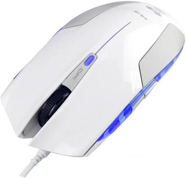 Alt view image 2 of 3 - E-3lue EMS-109WH Cobra Adjustable 1600 DPI Wired USB Optical Gaming Mouse - White