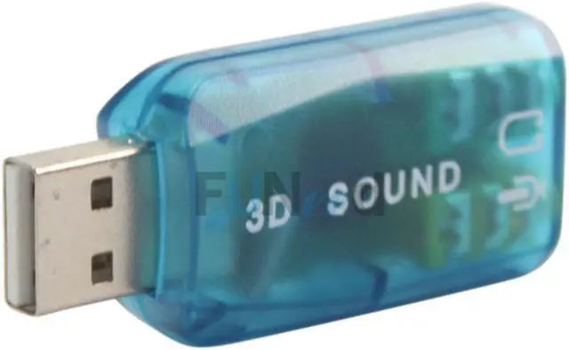 Alt view image 3 of 4 - Blue USB 2.0 to Mic/Speaker 5.1 audio Sound Card Adapter 5V  Plug & Play