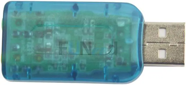 Alt view image 4 of 4 - Blue USB 2.0 to Mic/Speaker 5.1 audio Sound Card Adapter 5V  Plug & Play