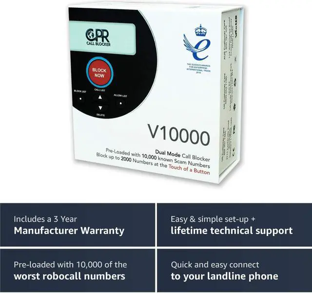 Alt view image 4 of 15 - cpr call blocker v10000  preprogrammed with 10000 scam numbers plus the ability to block a further 2000 numbers at the touch of a button. caller id service is required