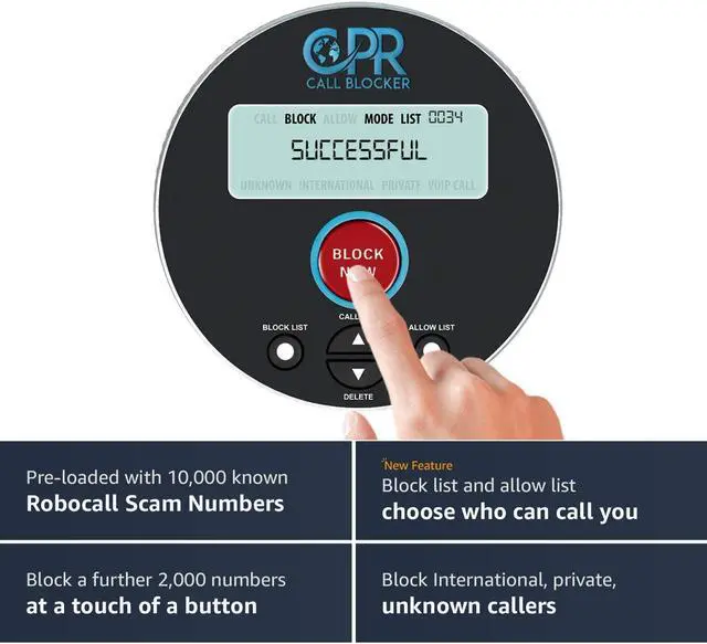 Alt view image 5 of 15 - cpr call blocker v10000  preprogrammed with 10000 scam numbers plus the ability to block a further 2000 numbers at the touch of a button. caller id service is required