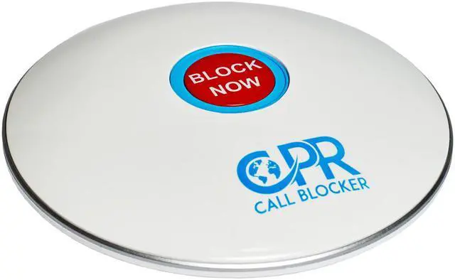 Main image of CPR Call Blocker Shield, Block 2000 Known Robocalls and 1500 Additional Unwanted Calls at a Touch of a Button, Gloss White