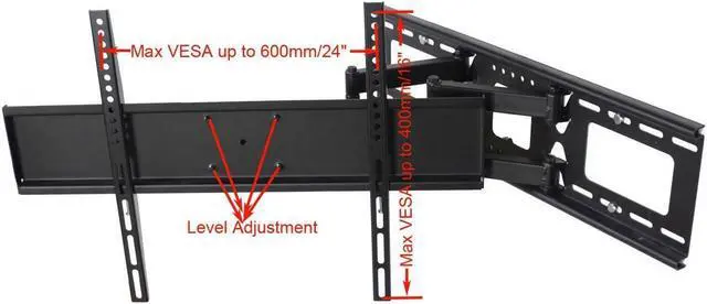Alt view image 3 of 8 - VideoSecu Tilt Swivel Articulating TV Wall Mount for 32 37 42 49 50 55 60" Samsung LED LCD HDTV UHD Plasma Heavy Duty Full Motion TV Mount with loading 135lbs BK7