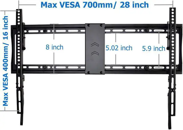 Alt view image 3 of 7 - VideoSecu Tilt TV Wall Mount for Most Vizio Sharp LG Samsung  32" to 85" LCD LED Plasma UHD 4K HDTV Flat Panel Screen Display with VESA 700x400mm, Load 165lbs BXM