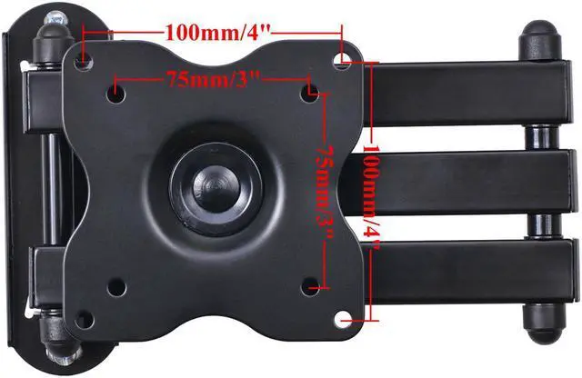 Alt view image 5 of 7 - VideoSecu Articulating Arm Tilt Swivel LCD LED TV Monitor Wall Mount for most 17 19 20 22 23 24 26 27 28" Flat Panel Displays Full Motion Heavy Duty Bracket - 44lbs& VESA 75x75/ 100x100 C1B