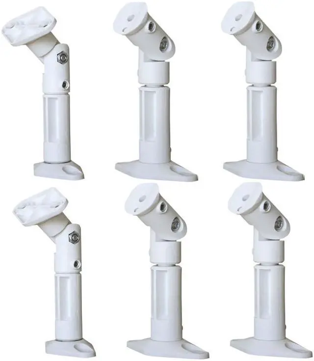 Main image of VideoSecu 6 White Color Universal Satellite Speaker Mount Tilt Swivel Bracket on Ceiling or Wall 1NA