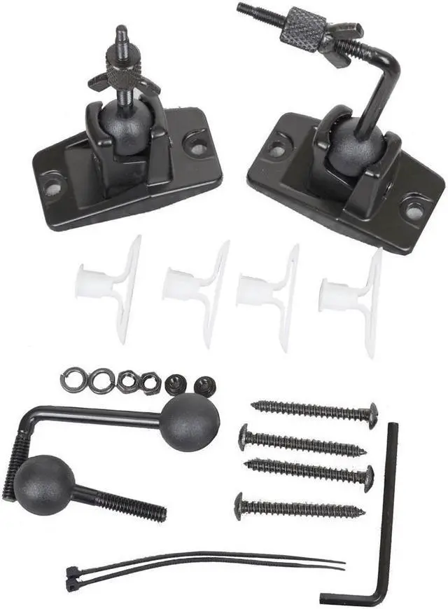 Alt view image 4 of 4 - VideoSecu 2 Satellite Surround Sound Speaker Wall Ceiling Mount Home Theater Tilt Pan Rotate Bracket Black BJM