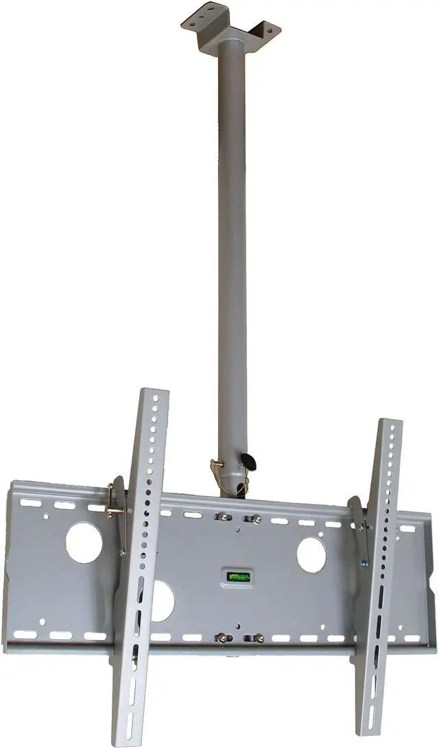 Alt view image 2 of 2 - VideoSecu Swivel Tilt Silver Ceiling TV Mount Bracket for 40 42 46 47 49 50 55 58 60 65 70 inch LCD LED HDTV Plasma Flat Panel Screens UHD with loading 132lbs, VESA 700x400mm, Cable Management 1XC