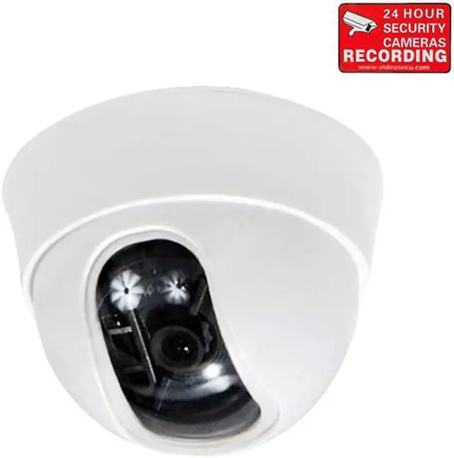 Main image of VideoSecu Built-in 1/3" Sony Effio CCD Dome Security Camera 600 TVL High Resolution Wide Angle Lens for CCTV DVR Home Surveillance with Security Warning Sticker C8N