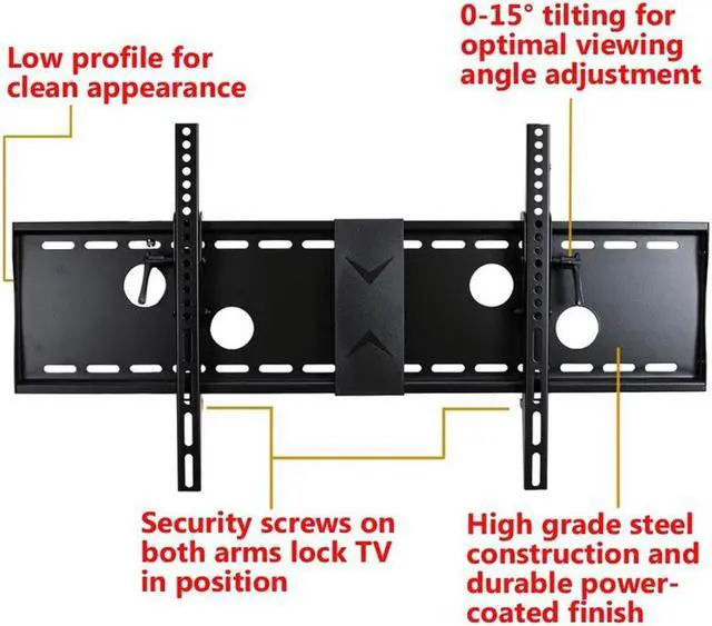 Alt view image 5 of 5 - VideoSecu Heavy Duty Bracket Tilt TV Wall Mount for most Samsung 37 39 40 42 47 49 50 55 60 65 70 inch LED LCD UHD HDTV Plasma Flat Panel Screens Displays 3KR
