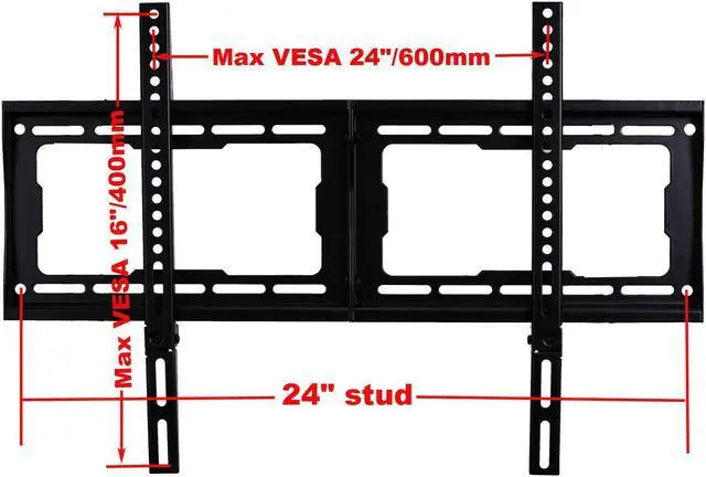 Alt view image 2 of 5 - VideoSecu Fixed TV Wall Mount for 26-65 inch LED LCD Plasma UHD with loading 165lbs, VESA 600x400/ 400x400, Low Profile Heavy Duty Bracket 1NN