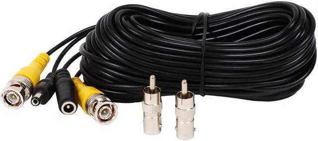 Alt view image 2 of 4 - VideoSecu 50ft Video Power Extension Cable Wire Cord and 12V DC 500mA Power Adapter for CCTV Security Camera DVR System with Free RCA/BNC Adapters CWA
