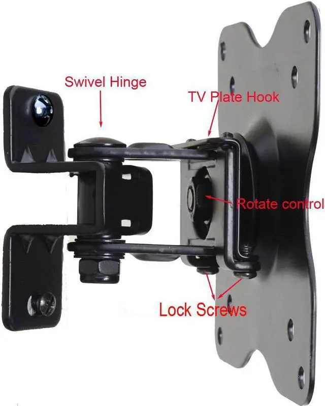 Alt view image 4 of 6 - VideoSecu LCD LED Monitor TV Wall Mount Tilt Swivel Rotate Bracket for 15-29 inch Flat Panel Screen Display with VESA 100x100, Max load 44lbs, Level Adjustment Heavy Duty TV Mount ML411B W27