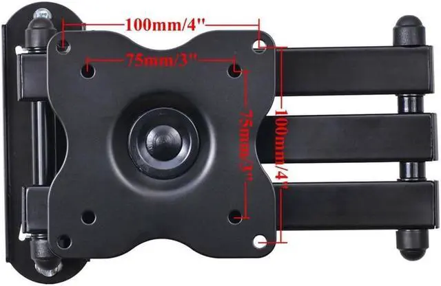 Alt view image 7 of 7 - VideoSecu Articulating Swing Arm LCD LED HDTV Monitor TV Wall Mount for most 15-29 inch Flat Panel Screen Displays, Tilt Swivel TV Bracket Long Extension 15" ML12B C1B