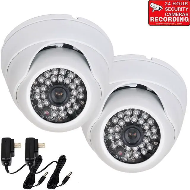 Main image of VideoSecu 2 Pack Built-in 1/3" Sony Effio CCD Indoor Outdoor Weatherproof Infrared Security Camera 600TVL IR Day Night Vision 3.6mm Wide Angle Vandal Proof with 2 Power Supply WQV