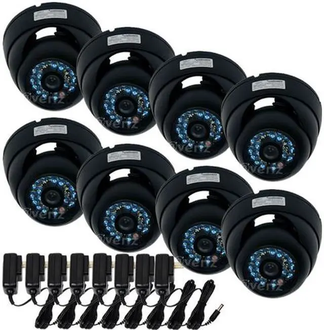 Main image of VideoSecu 8 Pack Bulit-in 1/3 inch SONY CCD IR Outdoor Indoor Weatherproof Security Camera Infrared Day Night Vandal Proof 600 TV Lines High Resolution 3.6mm Wide Angle Lens with 8 Power Supply AR8