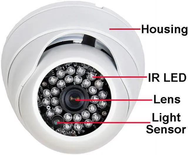 Alt view image 2 of 2 - VideoSecu Outdoor IR Day Night Vision Security Camera Built-in 1/3" Sony Effio CCD 700TVL 28 IR LEDs Vandal Proof 3.6mm Wide View Angle for CCTV Surveillance DVR System with Power Supply and Cable B6R