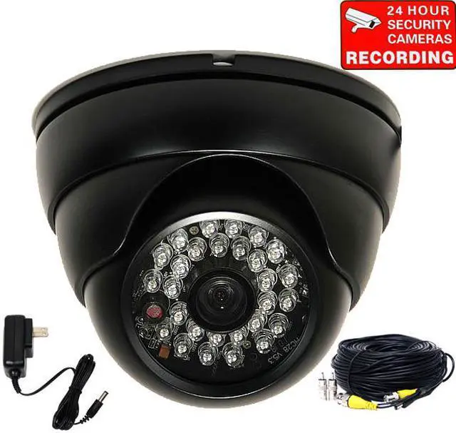 Main image of VideoSecu Outdoor Indoor Weatherproof Vandal Proof Built-in 1/3'' Sony CCD Security Camera IR Day Night Vision 480 TV Lines 3.6mm Wide Angle with Power Supply and Cable for Surveillance DVR System WL0