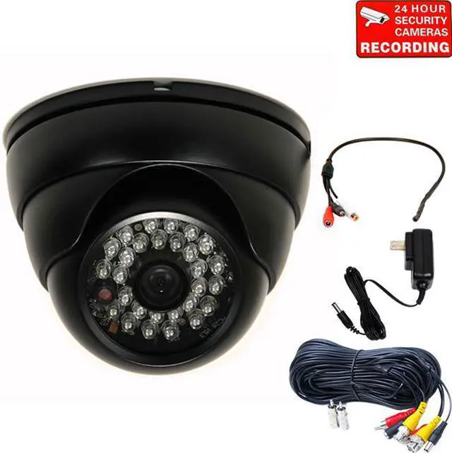 Main image of VideoSecu IR Day Night Outdoor Weatherproof Vandal Proof Security Camera Built-in 1/3" SONY Effio CCD Wide Angle 28 Infrared LEDs 700TVL with Power Supply, Cable and Audio Microphone Surveillance BYH