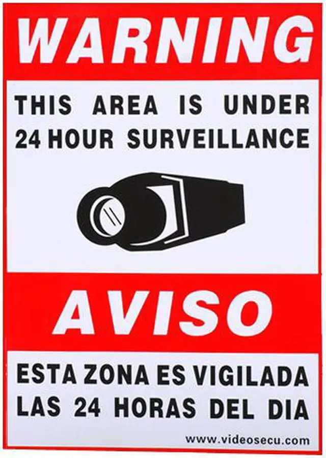 Alt view image 2 of 2 - VideoSecu 6 Security Camera Video Warning Sticker Sign Decal 11.5x8.3" for Home CCTV DVR Video Surveillance Camera System CO7