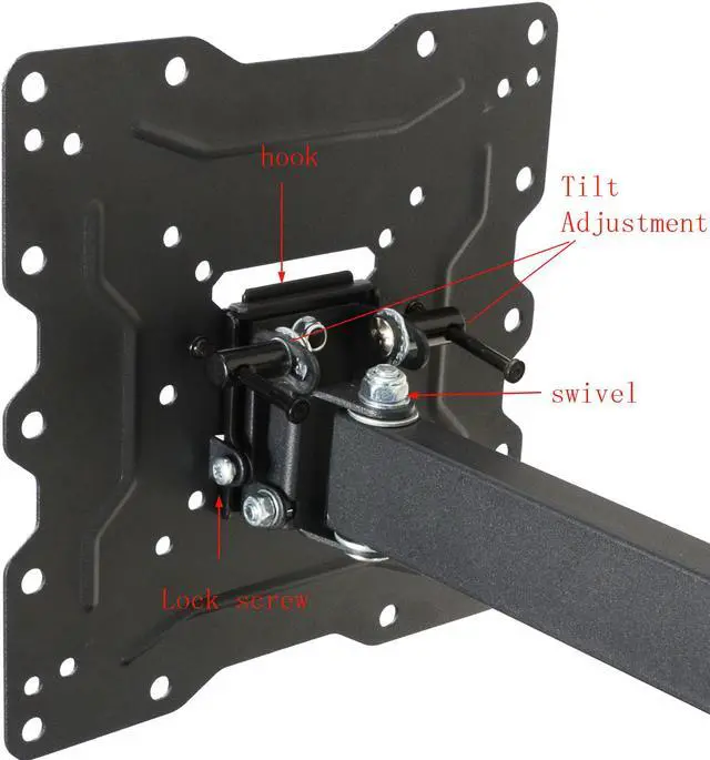 Alt view image 5 of 7 - VideoSecu Heavy Duty Tilt Swivel TV Wall Mount for Samsung most 22 29 32 37 39 40 43 46 48 50 55" LED UHD HDTV with loading 88lbs, Max VESA 400x400mm, long extension 20" BJZ