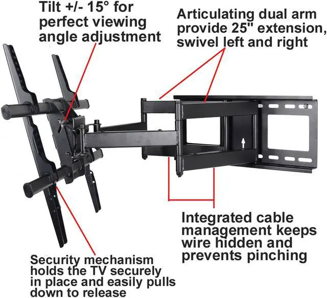 Alt view image 2 of 11 - VideoSecu Swivel Tilt TV Wall Mount for SONY 55 60 65 75" XBR-65X900C XBR-65X850C XBR-65X930C XBR-65X950B XBR-75X850C XBR-75X940C XBR-75X910C LED LCD HDTV A37