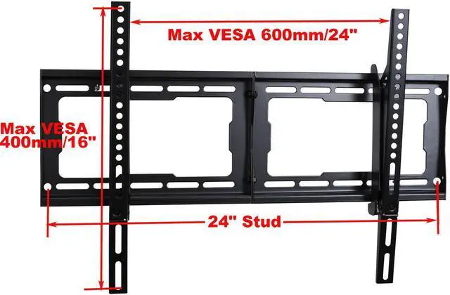 Alt view image 2 of 5 - VideoSecu Heavy Duty Tilt TV Wall Mount for most 32 37 39 42 49 55 60 65 70" LCD LED HDTV VIZIO D65U-D2 Sony XBR-65X810C, VESA 600x400/ 400x400, Cable Management BBM