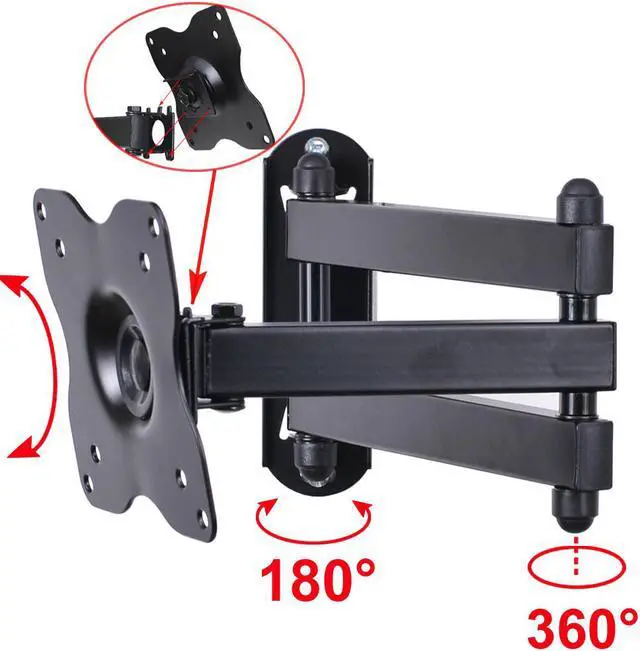 Alt view image 3 of 7 - VideoSecu Articulating Swing Arm LCD LED HDTV Monitor TV Wall Mount for most 15-29 inch Flat Panel Screen Displays, Tilt Swivel TV Bracket Long Extension 15" ML12B C1B