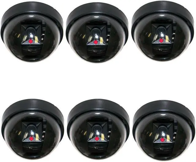 Main image of VideoSecu 6 Pack Dummy Dome Security Camera for CCTV Home Surveillance Fake with Flashing LED Light Simulated BKM
