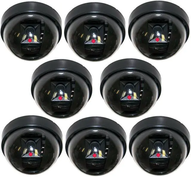 Main image of VideoSecu 8 Pack Fake Security Camera CCTV Dome Home Surveillance Dummy Camera with Flashing Blinking LED Light Simulated BFW