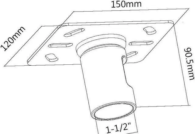 Alt view image 2 of 2 - VideoSecu Ceiling plate for TV Ceiling Mount, Fit 1.5 inch Thread Pipe Pole WTT
