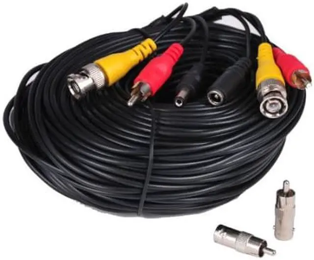 Alt view image 2 of 2 - VideoSecu 8 Pack 50ft BNC RCA Cables Video Audio Power Wires for Security Cameras DVR with Bonus BNC RCA Connectors b3w