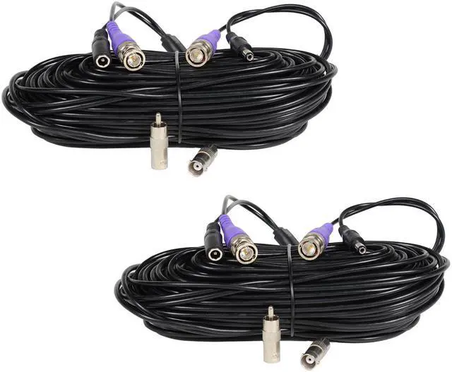 Main image of VideoSec 2x 100ft HD Security Camera BNC Video Power Cable Pre-made All-in-One Extension Wire Cord for CCTV DVR Surveillance System HD Security Camera 960P/720P, AHD, CVI, TVI and Analog Camera B6I