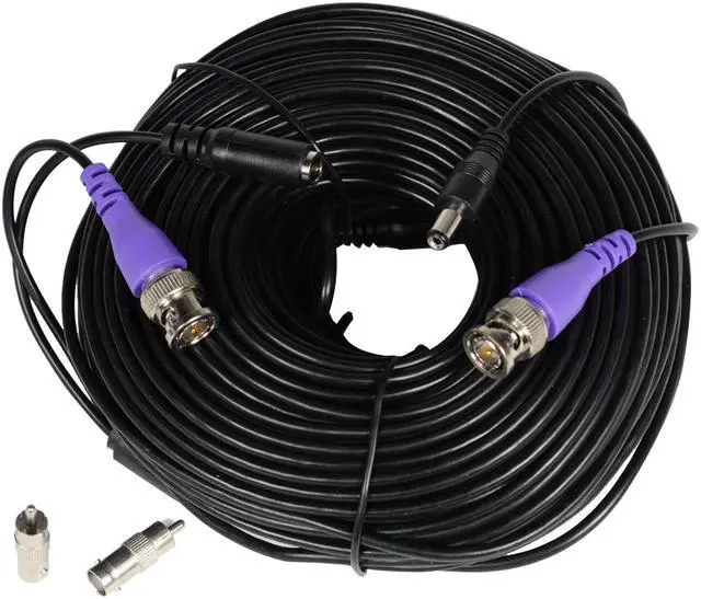 Alt view image 2 of 4 - VideoSecu 4 Pack 150 Feet Video Power Extension Cable Pre-made All-in-One Wire Cord for CCTV DVR Surveillance System HD Security Camera AHD, CVI, TVI HD Analog Camera with Free BNC RCA Connectors B8O