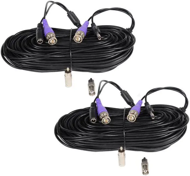 Main image of VideoSecu 2x 50ft HD Security Camera BNC Video Power Cable Pre-made All-in-One Extension Wire Cord for CCTV DVR Surveillance System HD Security Camera 960P/720P, AHD, CVI, TVI and Analog Camera BTL