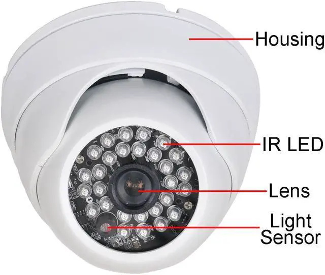 Alt view image 2 of 3 - VideoSecu 4x Outdoor Built-in 1/3 inch SONY Effio CCD IR Day Night Vision Security Camera 600TVL Wide Angle Weatherproof with 4 Cables and Adapters BT0