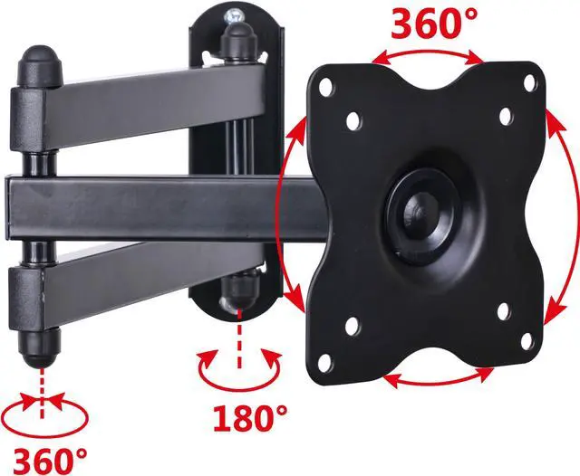 Alt view image 7 of 7 - VideoSecu Tilt Swivel Full Motion TV Wall Mount for most 22 24 26 27 28 29" LCD LED HDTV, TV Monitor Mount Bracket with VESA 100x100/ 75x75 1KX