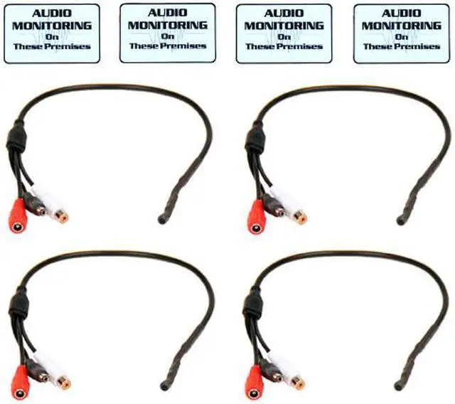 Main image of VideoSecu 4 Pack Tiny Spy Preamp Audio Monitoring Recording Pre-amp Microphone Pickup Device for CCTV Surveillance BIC