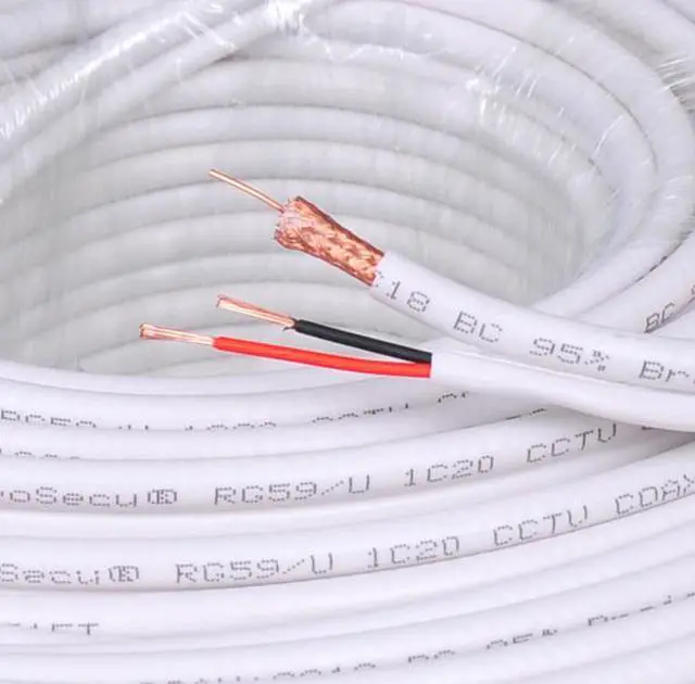 Alt view image 3 of 3 - VideoSecu 300ft Siamese Cable RG59/18/2 Coax Bare Copper Video Power Security Camera Wire CCTV Surveillance AA1