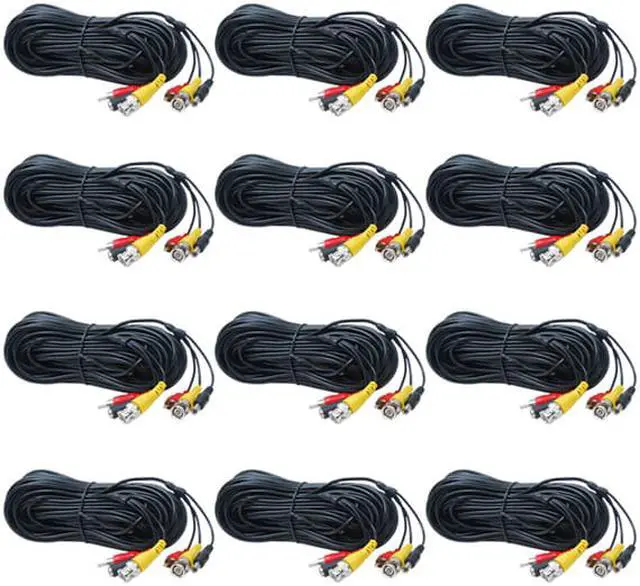 Main image of VideoSecu 12x 50ft Security Camera Audio Video Power Cable Extension Wire Cord for CCTV DVR Surveillance System Security Camera Analog Camera b1z