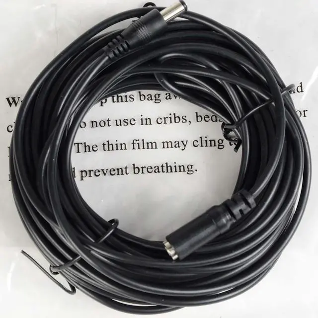 Alt view image 4 of 6 - VideoSecu 33ft CCTV Security Camera 12V DC Power Supply Cable Pigtail Plug Extension Cord 2.1mm x 5.5mm for Surveillance DVR System W2U